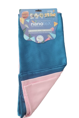 Nanotex Mikrofiber Sihirli Cam ve Ayna Temizlik Bezi 2'li 45 x 65 CM