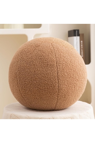 Folinda 30cm Diametre Koyu Pembe Kumaş Top Yastık - Koltuk Omuz Ve Bel Desteği, Ev Dekorasyon Oyuncak Haki