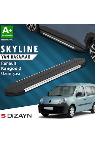 S-dizayn Renault Kangoo 2 Uzun Şase Skyline Krom Yan Basamak 223 Cm 2008-2020 A+ Kalite