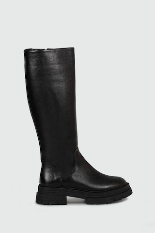 Castle Black Cb-25900-1 Kadın Deri Çizme Siyah