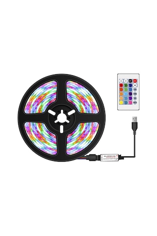 Kosona 0.5m Usb Rgb Renkli Led Işık Şeridi, 16 Renk Ve 4 Mod, Uzaktan Kumanda Pil Yok , Su Geçirmez Değil