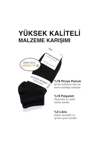 Anthony Jackson Premium Dikişsiz Unisex Sneaker Çorap 10'lu Kutu Siyah