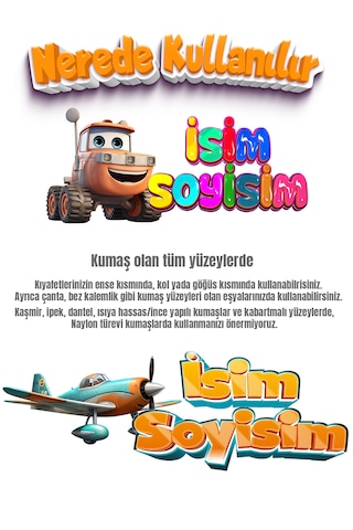 Kıyafet Etiketi - Okul Kıyafet Kumaş Etiketi Kreş Anaokulu İlkokul Kıyafet Kumaş Etiketi Set07 Karışık