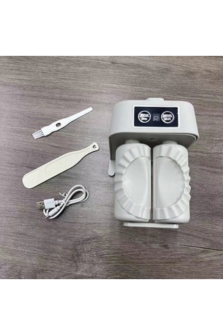 Yuntech01 Evde Otomatik Manti Yapıcı: Küçük Boy Elektrikli Hamur Basma Ve Kenar Kapama Aleti, Pratik Mutfak Aracı Beyaz