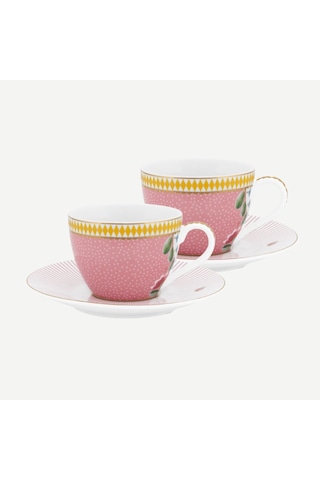 Pembe Porselen Kahve Fincan Seti 120 Ml