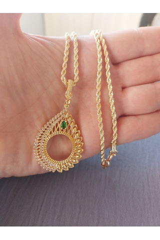Çeyrek Kolye 60cm 22ayara Altın Kaplama Altın
