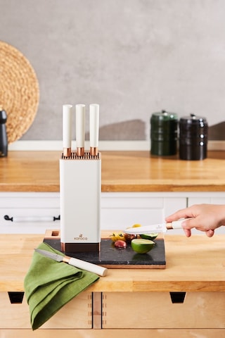 Karaca  Skycut 6 Parça Standlı Satırlı Bıçak Seti Krem