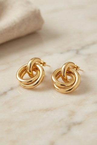 316l Çelik Gold Renk Halka Model Küpe Altın - Çok Renkli