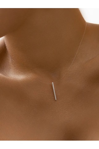 925 Lıght İpek Halatlı Gümüş Kadın Kolye 268041023 Gri