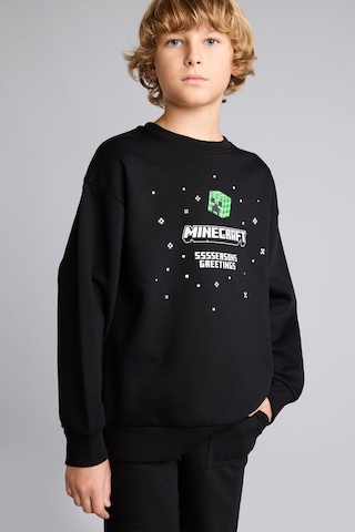 Defacto Yılbaşı Temalı Minecraft Baskılı Bisiklet Yaka Sweatshirt Erkek Çocuk I5170a826wnbk81 Siyah-bk81