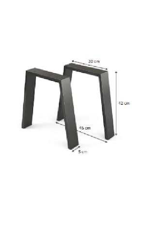 Metal Bank Sehpa Orta Sehpa Ayağı 2 Adet Ayak 42 Cm Mobilya Ayağı Zs03 Mat Siyah