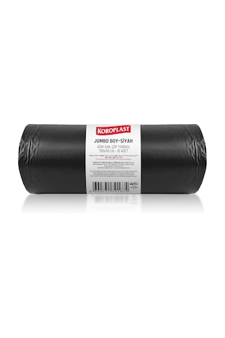 Ağır Sanayi Çöp Torbası Jumbo Boy Siyah 10&apos Lu 80x110 Cm, Dayanıklı & Sızdırmaz, Çift Katlı, Geri Dönüştürülebilir Çöp Poşeti, Fabrika, Şantiye, Sanayi, Restoran, Otel, Hastane, Atölye
