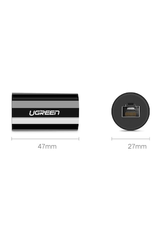 Ugreen Rj45 Ethernet Kablo Birleştirici Ara Aparat Siyah, 30837