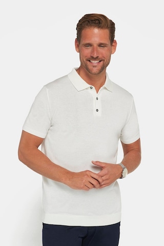 Tudors Erkek Slim Fit Dar Kesim Pamuklu Örme Triko Beyaz Polo Yaka Tişört-27312 Beyaz