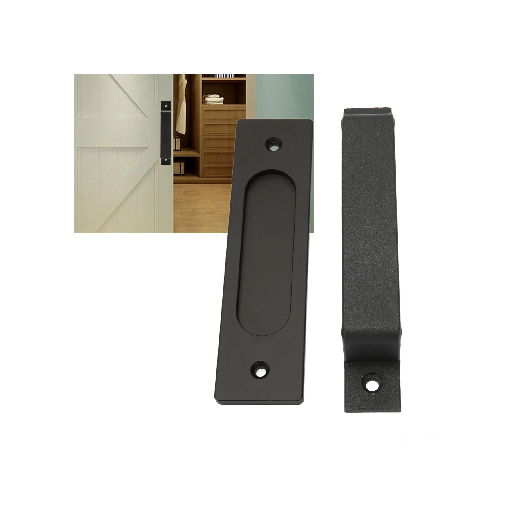 Geeroyoo Alüminyum Alyazı Barn Kapısı Kolu, Çift Taraflı, Uçsuz, Sıkı Tutuş, Kolay Kurulum, Siyah, Garaj/depo Uygulaması 9871, 160mm Diğer