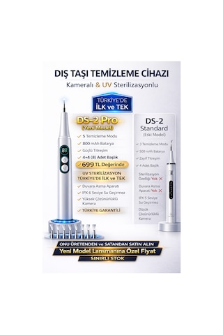 Ds2 Kameralı Diş Taşı Temizleme Cihazı Diş Tartar Sökücü Plak ve Leke Temizleyici Diş Beyazlatma