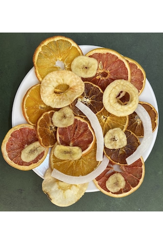 1 Kg Kurutulmuş Karışık Meyve Dilimleri Portakal, Limon, Mandalina, Greyfurt, Limon, Muz, H. Cevizi 1 KG