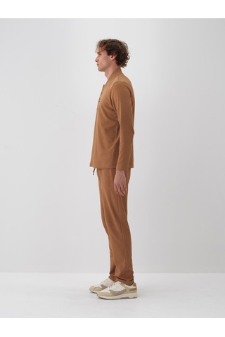 Camel Pamuk Dokulu Regular Fit Sweat Pantolon 380187 Camel