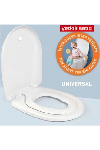Toprakbanyo Universal Yavaş Kapanan Çocuk Adaptörlü Klozet Kapağı