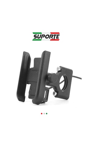 Suporte Motosiklet Telefon Tutucu Usb Şarjlı Alüminyum Alaşım Gidon Bağlantılı