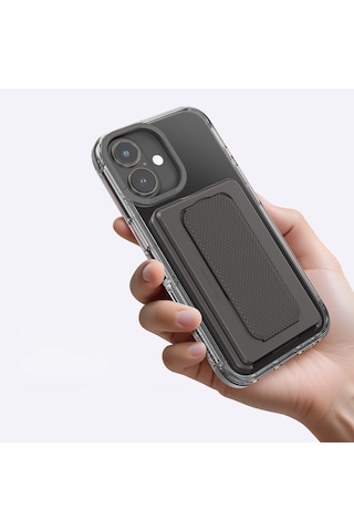 İphone 16 Uyumlu Kılıf Magsafe Özellikli Standlı Kartlıklı Set Amazingthing Omni Adventure Serisi Siyah