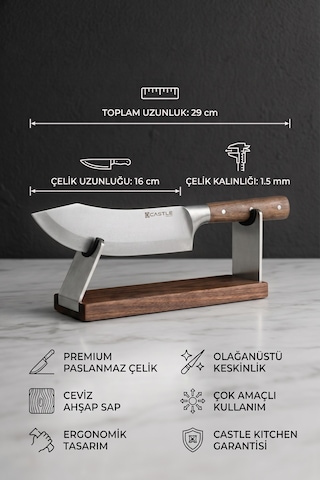 Wood Serisi Ceviz Sap Mutfak Şef Bıçağı Et Ekmek Sebze Salata Şef Bıçak Lzg-101x