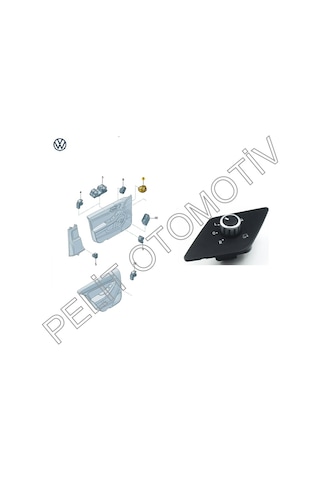 Jetta Ayna Ayar Düğmesi Katlanabilir 5C7959565 5C7959565N
