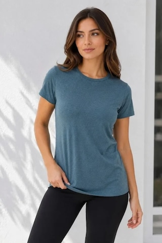 DefyModa 3 Lü Kısa Kollu Bisiklet Yaka Basic Slim Fit T-shirt -petrol Mavisi - Bej - Mavi Çok Renkli