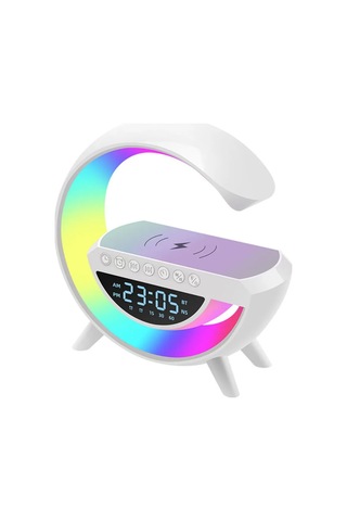 Kablosuz Magsafe Şarj Özellikli Led Işıklı Dekoratif G Şekilli Bluetooth Hoparlör Yüsek Ses Kalite
