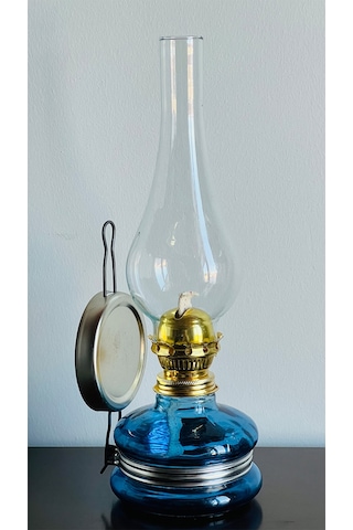 Nostaljik Gaz Lambası Büyük Boy Mavi