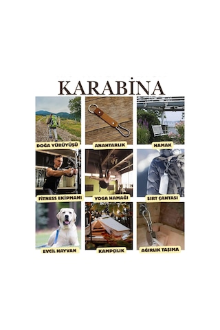 6 Mm Karabina Paslanmaz Çelik Karabina Kamp Ekipmanı Tırmanma Dağcılık Salıncak Hamak Askı Kilidi Gümüş Gümüş