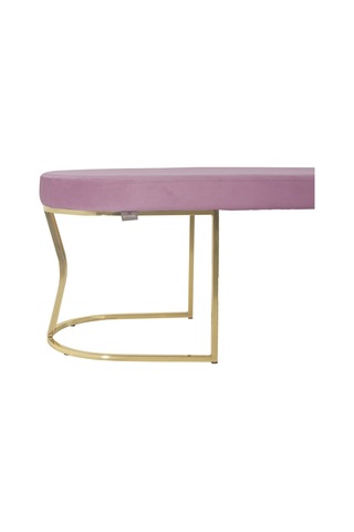 Viego Gold Smooth- Pembe Kapitoneli Model Puf & Bench & Koltuk- Oturak-uzun Makyaj Puff-yatak Odası Ucu &önü