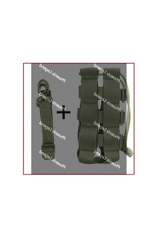 Fortunelane Yeşil Askeri Kettle Çantası - Dış Mekan Dağcılık Erişimcisi, Çok Amaçlı Su Kardehi Çantası Omuz Kayışıyla Yeşil Yeşil