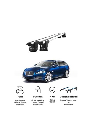 Trio-ıı Jaguar Xf Kombi 2013 Ve Sonrası Uyumlu Kilitli Ara Atkı 120cm Port Bagaj Tavan Barı