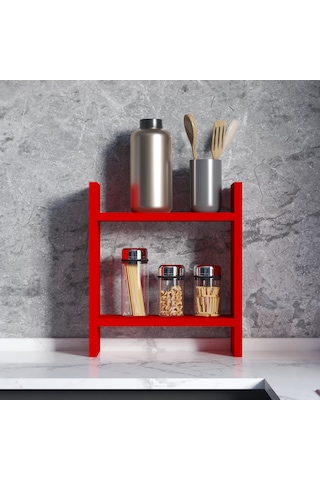 Buse Tezgah Üstü Raf Kırmızı