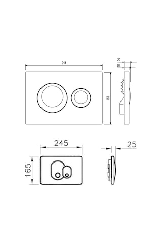 Vitra 711-1080 Kumanda Paneli Parlak Krom