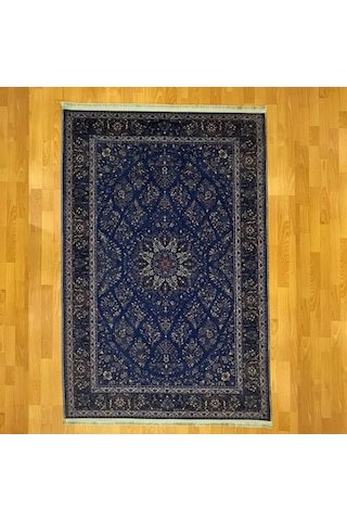 Klasik Madalyonlu 160 X 230 Dijital Baskı Halı Lacivert
