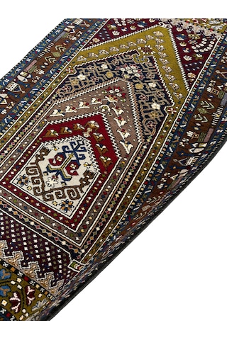 El Dokuma Sıfır Koleksiyonluk Yahyalı Halısı 117x225 Kök Boya %100 Yün Halı Renkli