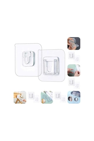 5 Li Set- Çift Taraflı Yapışkanlı Geçmeli Klips Eşya Sabitleme As