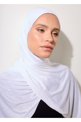 Mayovera Tesettür Şal-beyaz Beyaz