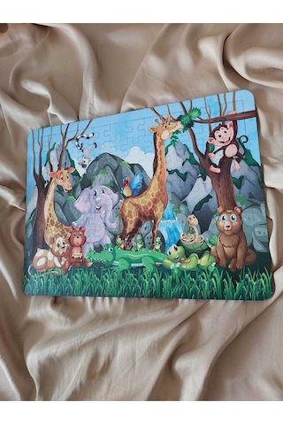 Ahşap Çocuk Puzzle Safari 108 Parça Mobilya