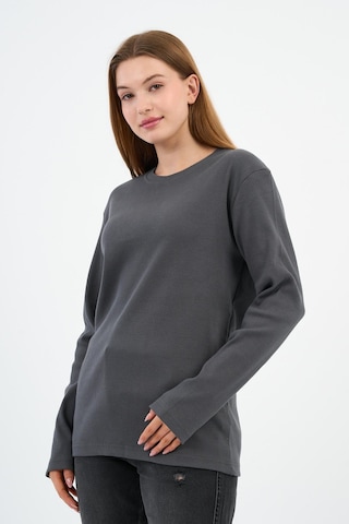 Alexander Gardi Bisiklet Yaka Likralı Uzun Kollu Kaşkorse Sweatshirt Wk25588 Antrasit