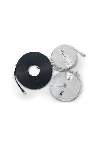 Teltree Ev Ve İş Yeri İçin 2-30 Metre Siyah Cat7 Tipi Tam Bakır Düz Giga Ethernet Ağ Kablosu Monitör/bilgisayar Uyumlu