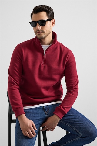 Süvari Koyu Bordo Regular Düz Yarım Balıkçı Yaka Sweatshirt Ssw2013700001-k09 Koyu Bordo
