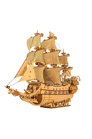 Ejderha Gemisi Ahşap Maket Seti Dıy 3d Puzzle Yelkenli Gemi Koleksiyoner Modeli 823 Parça
