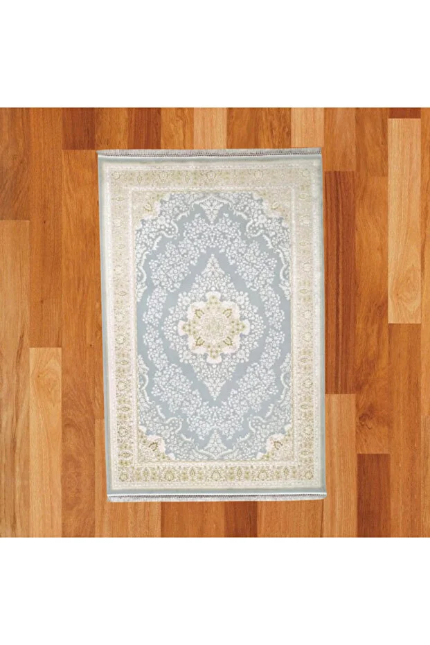 Mevlana Bazaar Çini Motifli Dekoratif 200 X 300 Yün Halı 1mavi