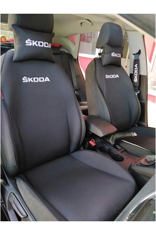 Skoda Nakışlı Ön Ikili Oto Koltuk Kılıfı