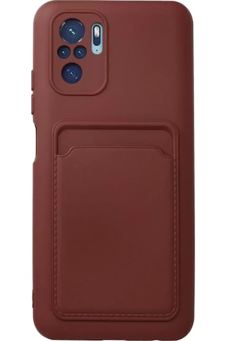 Mey İthalat Redmi Note 10s Kılıf Kelvin Kartvizitli Silikon - Bordo