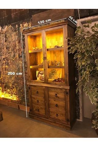 Rubicon Camsız Kapak Doğal Ladin Ahşap Kitaplık