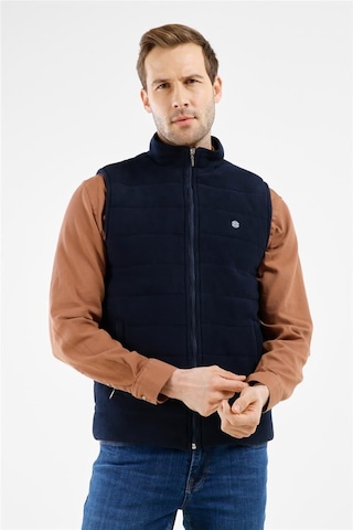 İmza Lacivert Dik Yaka Fermuarlı Casual Slim Fit Kapitone Yelek 1009255103 Lacivert
